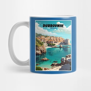 Dubrovnik Croatia Vintage Travel and Tourism Advertising Print Mug